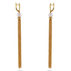 Серьги (жемчуг белый 8мм; покрытие золото), Есть комплект