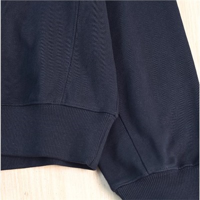 Женский хлопковый свитшот с полумолнией и отворотом