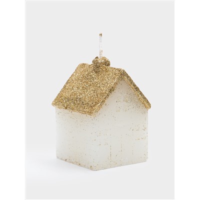 Свеча, 10 см, белая/шампань, Домик, Townlet
