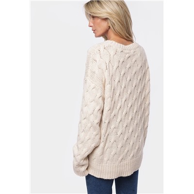 Джемпер крупной вязки из уютной пряжи с ангорой и мохером