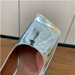 Слингбэки с квадратным носом на широком устойчивом каблуке (натуральная кожа)