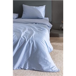 Clodia King Size %100 Pamuk Baskılı Saten Nevresim Takımı - Mavi