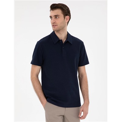 Lacivert Slim Fit Polo Yaka Tişört