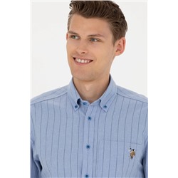 Erkek Mavi Uzun Kollu Gömlek