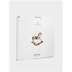 Тарелка обеденная, 24 см, керамика D, зеленая, Лошадка, Festival