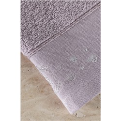 Gauthıer Nakışlı %100 Pamuk 2'li El Havlusu - Mürdüm - 30x45 cm