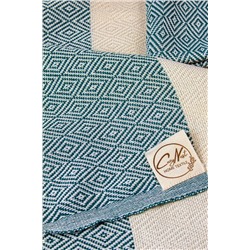 Cozy Nest %100 Pamuk Elmas Desenli Peştamal Banyo ve Plaj Havlusu 90x180 cm