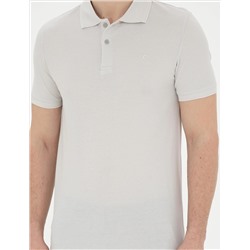 Açık Gri Slim Fit Basic Tişört