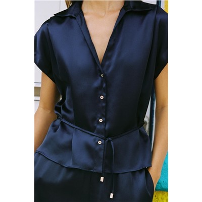 SATIN SHIRT WITH BELT