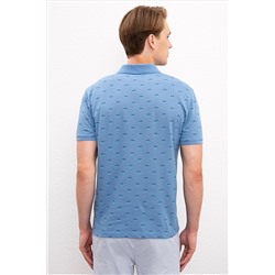 Erkek İndigo Polo Yaka Tişört
