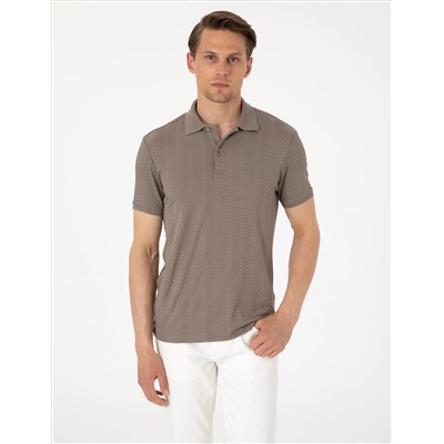 Koyu Vizon Slim Fit Polo Yaka Tişört