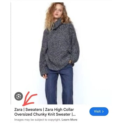 Женский свободный  свитер из смесовой шерсти  Zar*a