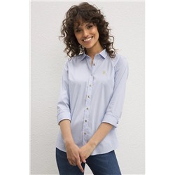 Kadın Açık Mavi Uzun Kollu Basic Gömlek