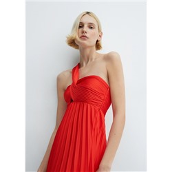 Vestido asimétrico plisado