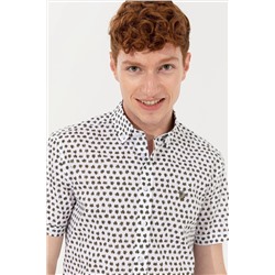 Erkek Haki Kısa Kollu Gömlek