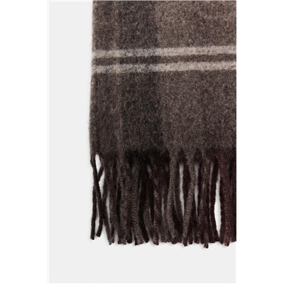CHECK SCARF WITH FRINGE