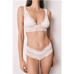 Braga ancha brasileña encaje rosa