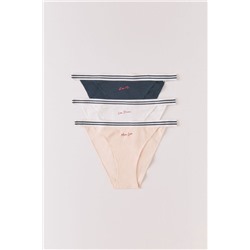 Pack 3 bragas clásicas algodón frase estampada