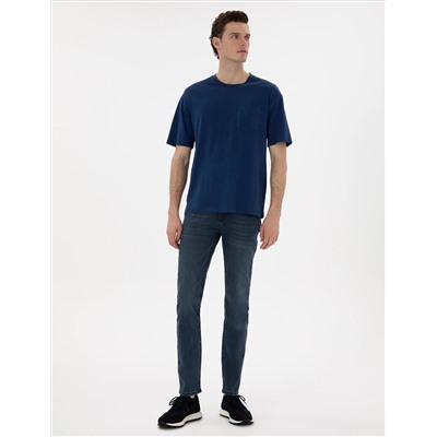 Açık Lacivert Comfort Fit Basic Tişört