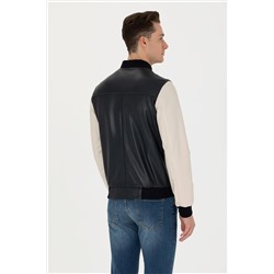 Erkek Lacivert Deri Ceket