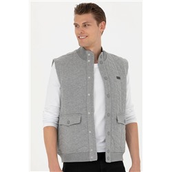 Erkek Gri Melanj Örme Hırka