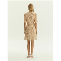 Платье мини из шифона с цветочным принтом, PL1724/voile