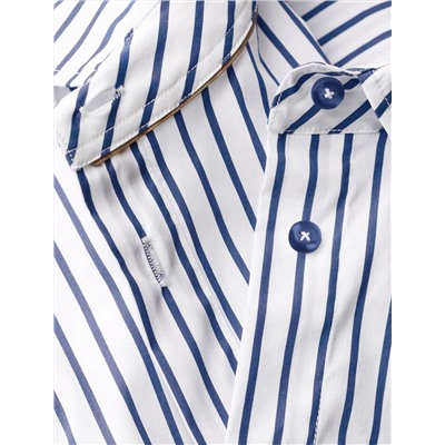 Блузка свободного силуэта в полоску из эластичного хлопка