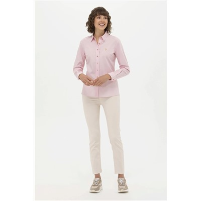 Kadın Pudra Uzun Kollu Basic Gömlek