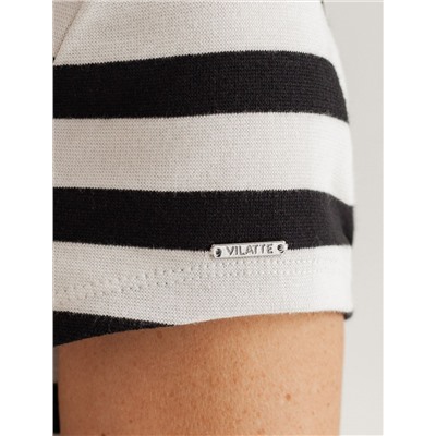 Футболка из плотного трикотажа с плетением риб 1*1