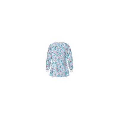 UA Smile Brush Shine Blue Print Scrub Jacket