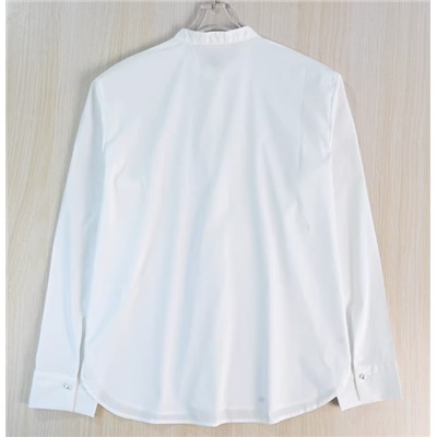 Женская нежная хлопковая рубашка с перламутровым украшением