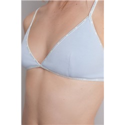 Sujetador triangular algodón copas extraíbles azul
