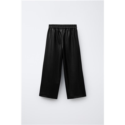 FAUX LEATHER TROUSERS WITH BOWS