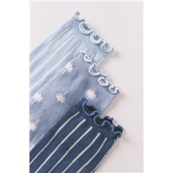 Pack 3 calcetines cortos estampado rayas y palmas