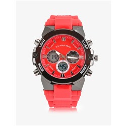 MEN'S RED AND BLACK RUBBER STRAP ANA DIGI WATCH