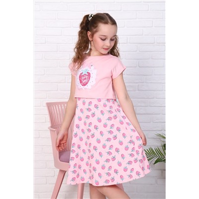 Платье Клубничная Душа короткий рукав НАТАЛИ #900139