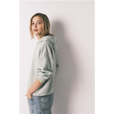 Sudadera capucha felpa algodón verde