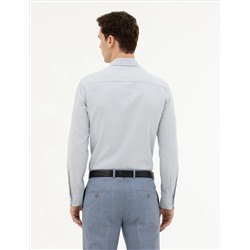 Gri Slim Fit Uzun Kollu Gömlek
