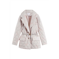 Chaqueta acolchada de seda Beige