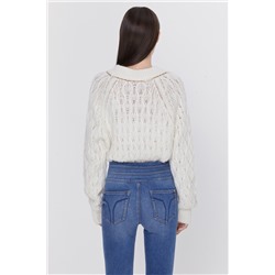 Jersey de lana, mohair y alpaca Blanco