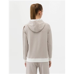 Krem Kapüşonlu Sweatshirt