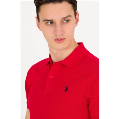 Erkek Kırmızı Basic Polo Yaka Tişört