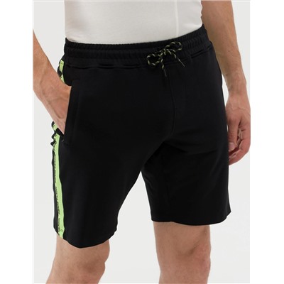 Siyah Slim Fit Örme Şort