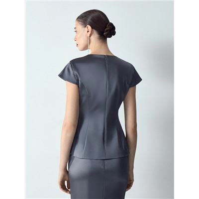 Костюмная блузка с коротким рукавом, B3187/pierre