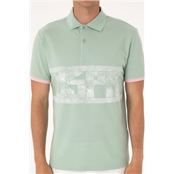 Erkek Regular Fit Su Yeşili Polo Yaka Tişört