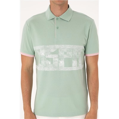 Erkek Regular Fit Su Yeşili Polo Yaka Tişört