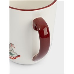 Кружка, 540 мл, керамика D, красная, Лошадка у елки, Festival