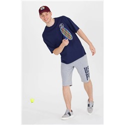 Erkek Lacivert Long Fit Bisiklet Yaka Tişört