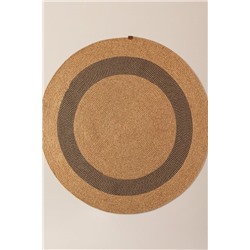 Alsace Yuvarlak Kilim - Naturel/Siyah - 120 cm