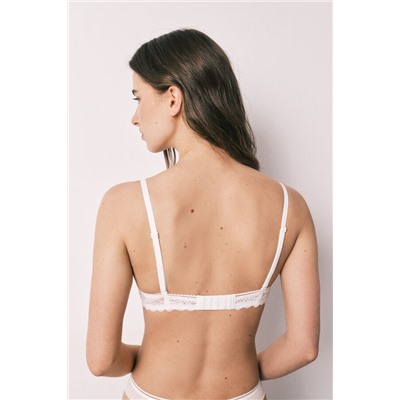 Sujetador halter relleno encaje blanco INTUITIVE